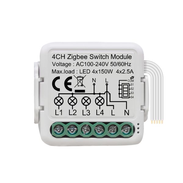 Quality 4-Channel Smart Circuit Breaker Switch App & Voice Controlled 10A Max Current ZigBee IEEE 802.15.4 For Above IOS 8.0 / Android 4.3 wholesale