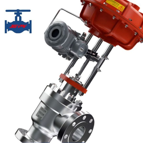Electric And Pneumatic Operated Angle Type Control Valve , Single Seat