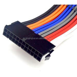 High Speed Flexible ATX 24pin Braided Sleeved Extension Cable Nylon PC Power