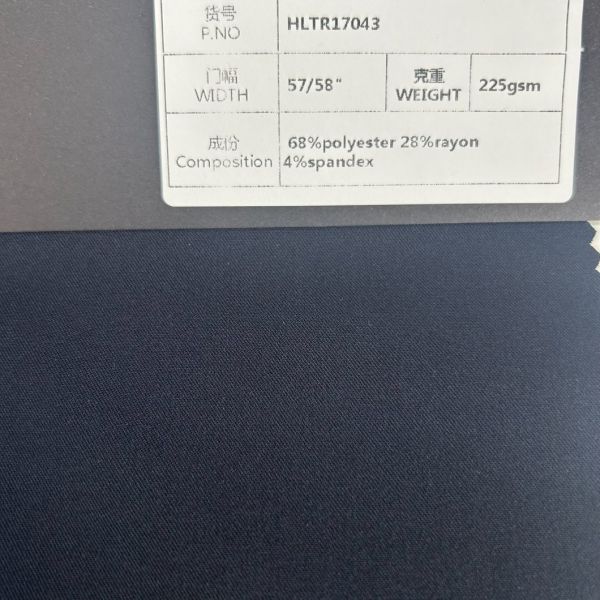 Hot Sell/High Quality 68%Polyester 28% Rayon 4%Spandex Tr Twill Fabric for Uniform