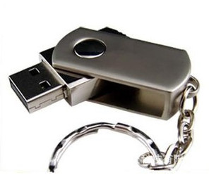 Custom Made 128gb Swivel Usb 2.0 Flash Drive With Keychain Silver Colour