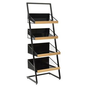 AT-0268 Customization Black Snack And Merchandiser Display With 4 Metal Mesh And