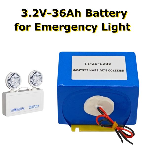 3.2V 36Ah 115.2Wh LiFePO4 Lithium Battery Packs For Emergency Lights