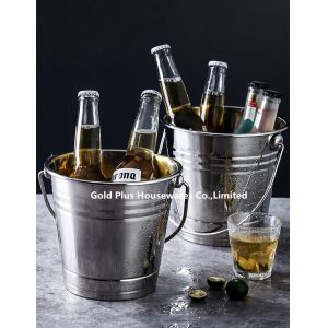 2.5L Bucket & cooler & holder type stainless steel mini ice bucket cheap steel