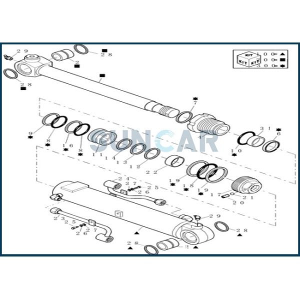 Quality 72282756 Boom Arm Cylinder Seal Repair Kit For CNH CX20B CX22B wholesale