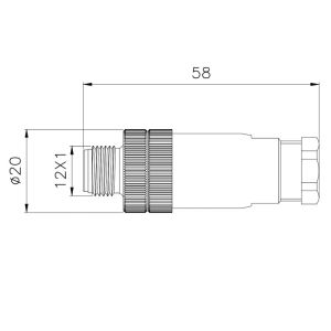 CuZn M12 Straight Waterproof Round Connector 4A AWG24 For Automation