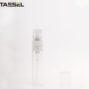 Ribbed Closure Empty Cosmetic Containers With PP Dustcap And Clear Glass