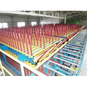 China Cross cut Panel Cooling Rack System PU Sandwich Panel Line on sale