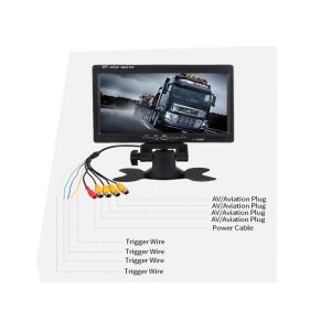 9 Inch Car TFT LCD Monitor Split Screen Quad 4 Channel Headrest RearView Display