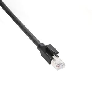 Alvin's M12 X-Code 8Pin Male to RJ45 Cat6a Cable, 1m, Right Angle for Cognex