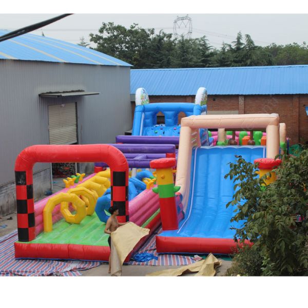 80ft Long Inflatable PVC Obstacle Course with Customized Color and Size