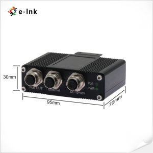 EN50155 Industrial 1-port 10/100/1000 PoE Injector with 30W output with M12