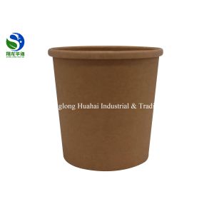 100% Reusable Paper Soup Bowls Heat Insulation For Noodle , Plastic / Paper Lid