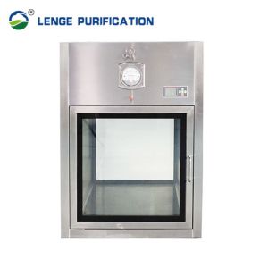 SS 304 Cleanroom Pass Box Wall Mounted With Tempered Glass Window