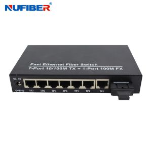 7 Port 10/100Base-Tx to 1 Port 100Base-Fx Fiber Ethernet Switch SM Dual Fiber SC