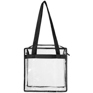 Colored Plastic Handle Tote 30x10x37cm CMYK PVC Pencil Bag