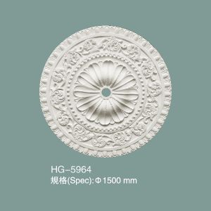 Cheap HG-5964 Large High Density PU Medallion Molding Polyurethane Ceiling Rose for sale