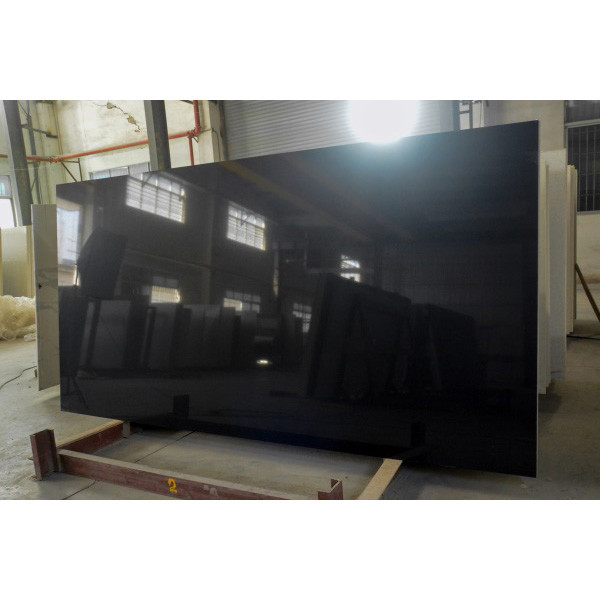 Stain Proof 18MM Black Artificial Quartz Stone Kitchen Backsplashes