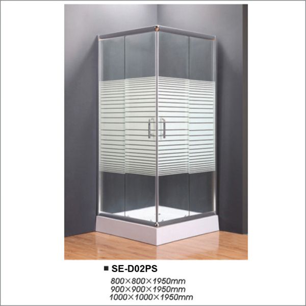 Quality Square Bathroom Sliding Door Shower Enclosures With Cross Striple Glass Decor wholesale