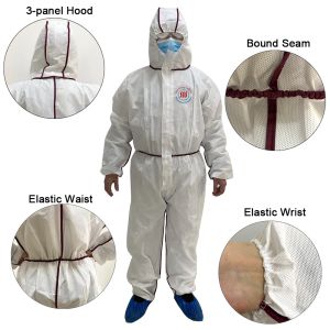 Cheap Disposable Sms Bounded Seam Type 5/6 Coverall Asbestos Breathable for sale