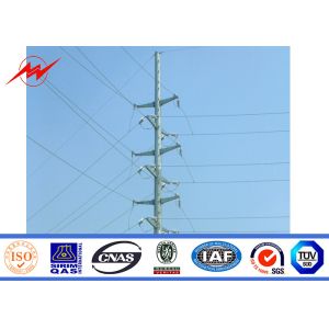 China 18m Outdoor Galvanizatiom Electric Power Pole 10kv To 220kv Power Capacity on sale
