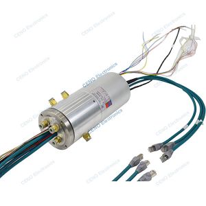 Integrate Pneumatic Hydraulic Rotary Union With Power Encoder & Ethernet Signal