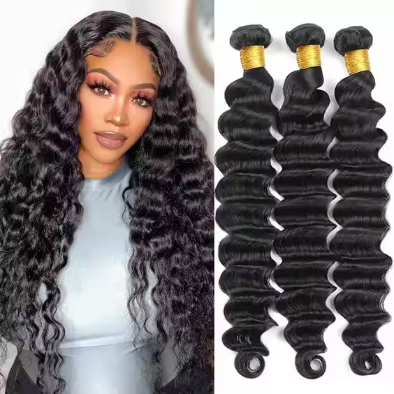 China DEEP WAVE Cheap Natural  Remy Indian Human Hair Vendor Weave Bundles and wefts on sale