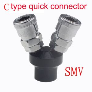 China C type quick joint multi pipe air line SMV two insert two fork / trachea joint  1/4 air exhaust on sale