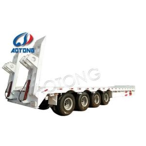 2/3/4 Axles Lowbed Semi Trailer with Mechanical Suspension Air Suspension