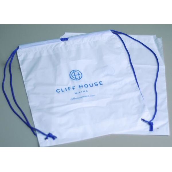 Biodegradable drawstring laundry poly bag with printing,Logo Printed Poly