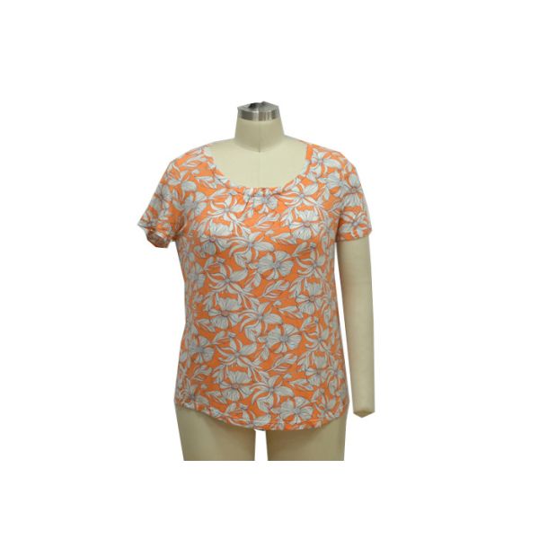 Quality Breathable Ladies Viscose Tops , Reactive Printed Womens Casual Summer Outfits wholesale