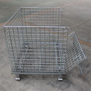 Custom Portable Folding Storage Cage , Mesh Cages For Storage Powder coated