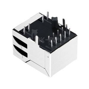 LPJ4104G4NL 10/100 Base-T Single Port POE RJ45 Female Connector Tab Down Green