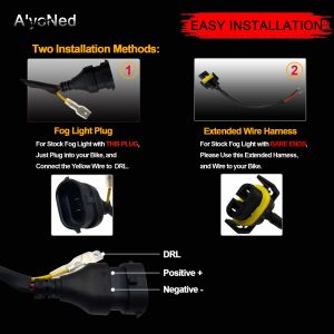 Motorcycle LED Passing Lights Fog Lamps DRL White DOT Kit for 4.5" inch Front