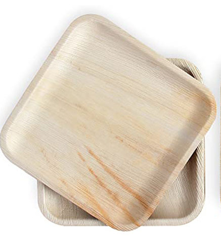 Quality Anti Puncture 8 Inch Square Palm Leaf Disposable Plates For Party wholesale