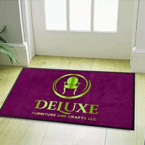 Cheap Company Custom Logo Mat For Business Nylon Fiber Rubber Backing for sale