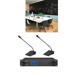 Cheap 2 Chairman Unit Wireless Conferencing System With Voting Function UHF 3 Channels for sale