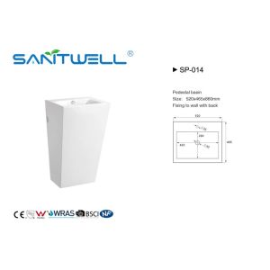 Rectangular China Supplier White Bathroom Ceramic Basin With Pedestal White