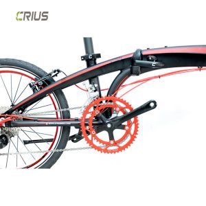 20 Inch Folding Bicycle with 9 Speed Gears and Portable Design Made of Alloy