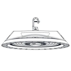 1 - 10V Dimmable UFO High Bay LED Lights 200W With Water Wave PC Optical Lens