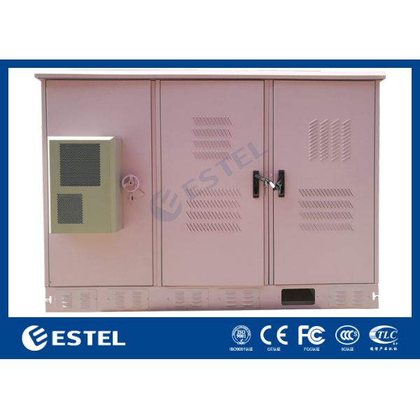 ET25080240C-240 Outdoor Telecom Floor Mounted Cabinet With 3 Compartments Enclosure