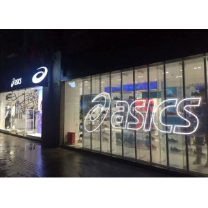 Cheap P10 SMD3528 Transparent Glass LED Display With WiFi / 4G Asychronic Or Sychronic Control for sale