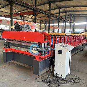 Automatically PLC Control Steel Profile Double Layer Roofing Sheet Roll Forming