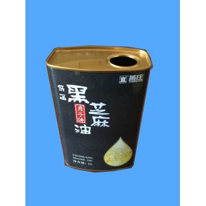 1L Cooking Oil Tin Can Plastic Cap Small Rectangular Tin Containers