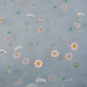 Spandex embroidered Brocade Jacquard Elastic Mesh Fabric