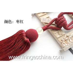 Delicate custom long tassel fringe trimming for curtain attractive tieback