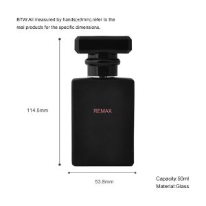 50ml Transparent/Black Glass Clear/Smooth Rectangle Bottle With Transparent