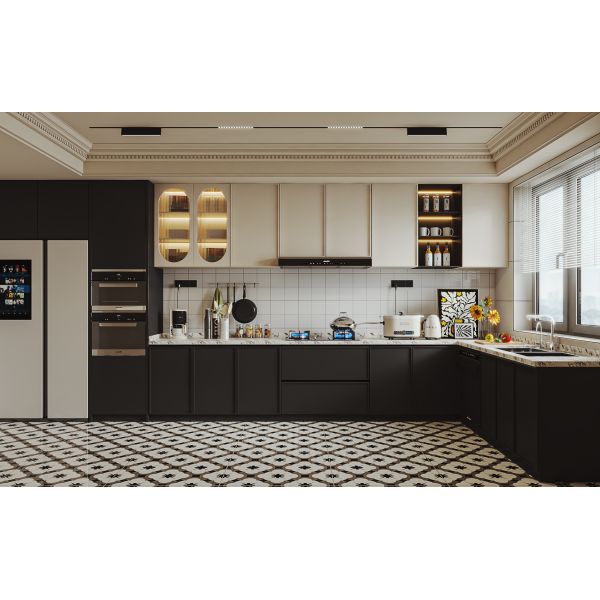 Furniture Storage Soft Closing Home Complete LED Light Cupboard Kitchen Cabinets