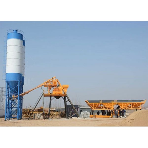 Commercial Portable Wet Batch Concrete Plant JS500 Twin Shaft Cement Mixer For