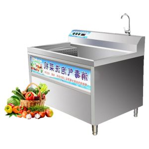 Cheap Small Full Automatic Stainless Steel Air Bubble Washing Machine/Ozone Fruit and Vegetable Washer for sale